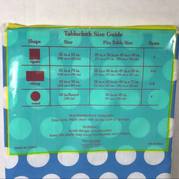 Polka Dot Vinyl Party Tablecloths Flannel Backed - Picture 7 of 9